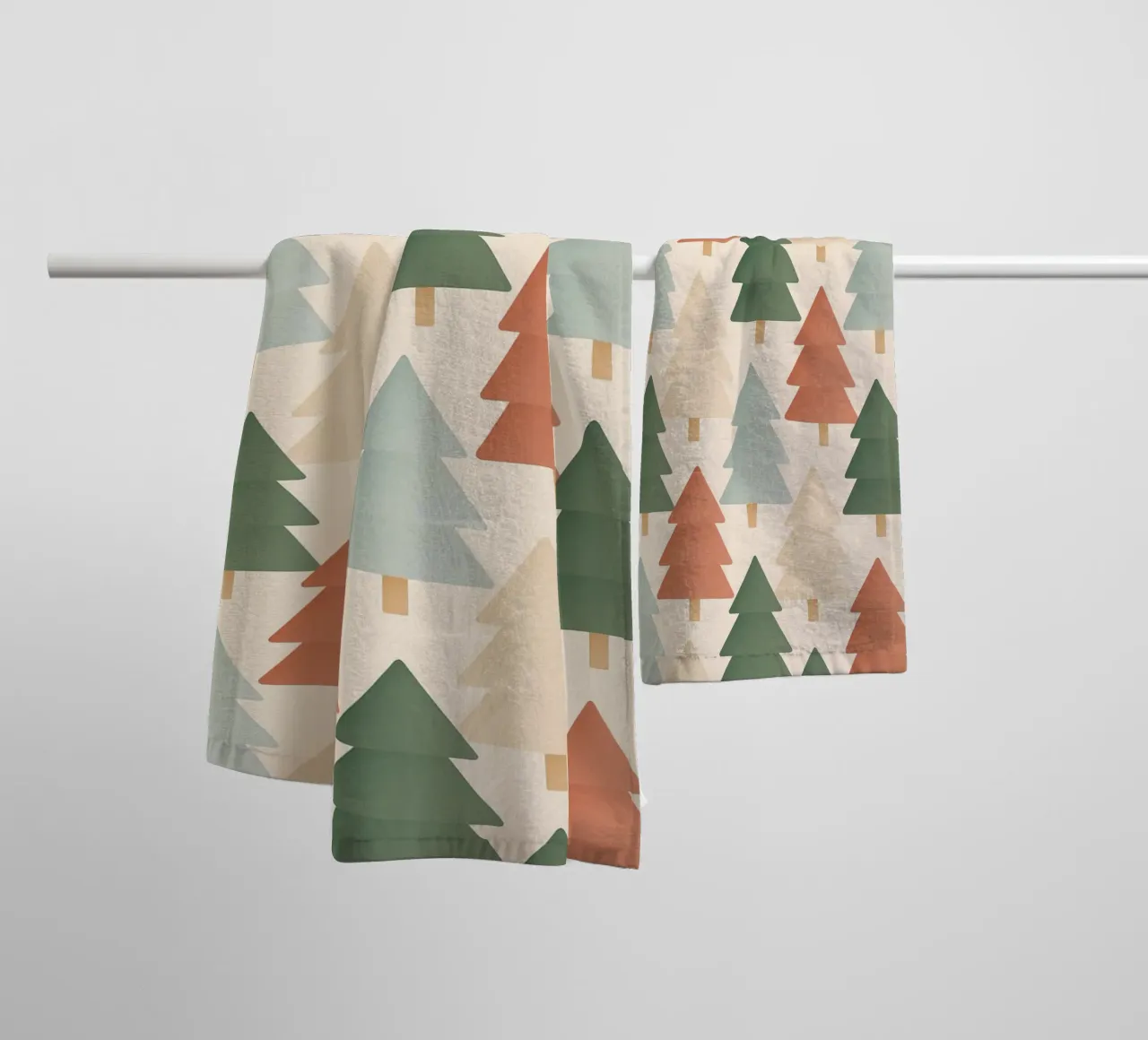 Nordic Christmas Trees Pattern towel by Nordic Noel Studio