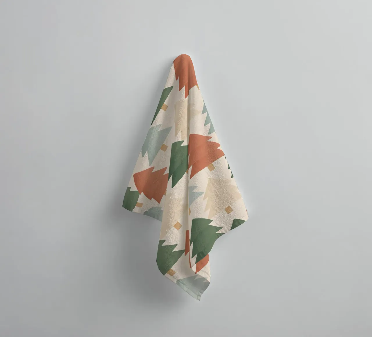 Nordic Christmas Trees Pattern towel by Nordic Noel Studio