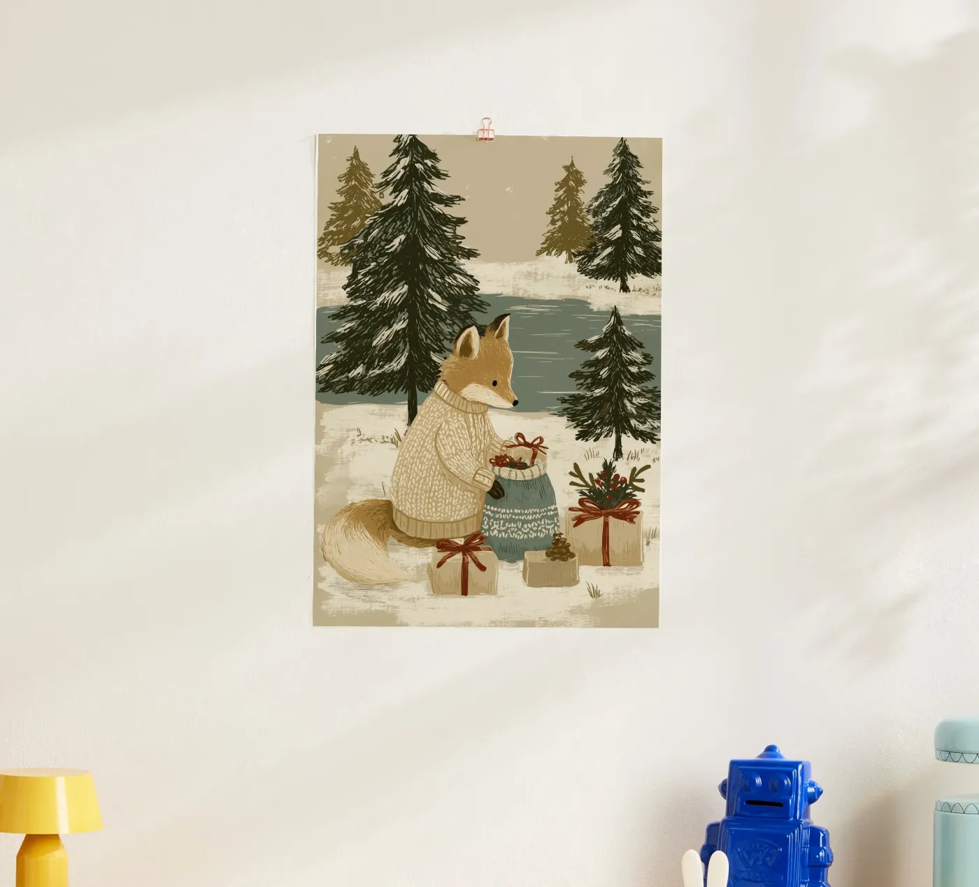 Weihnachtsfuchs Poster von Luna & Noctua