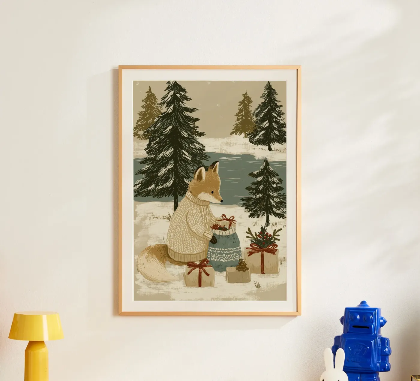 Weihnachtsfuchs Poster von Luna & Noctua