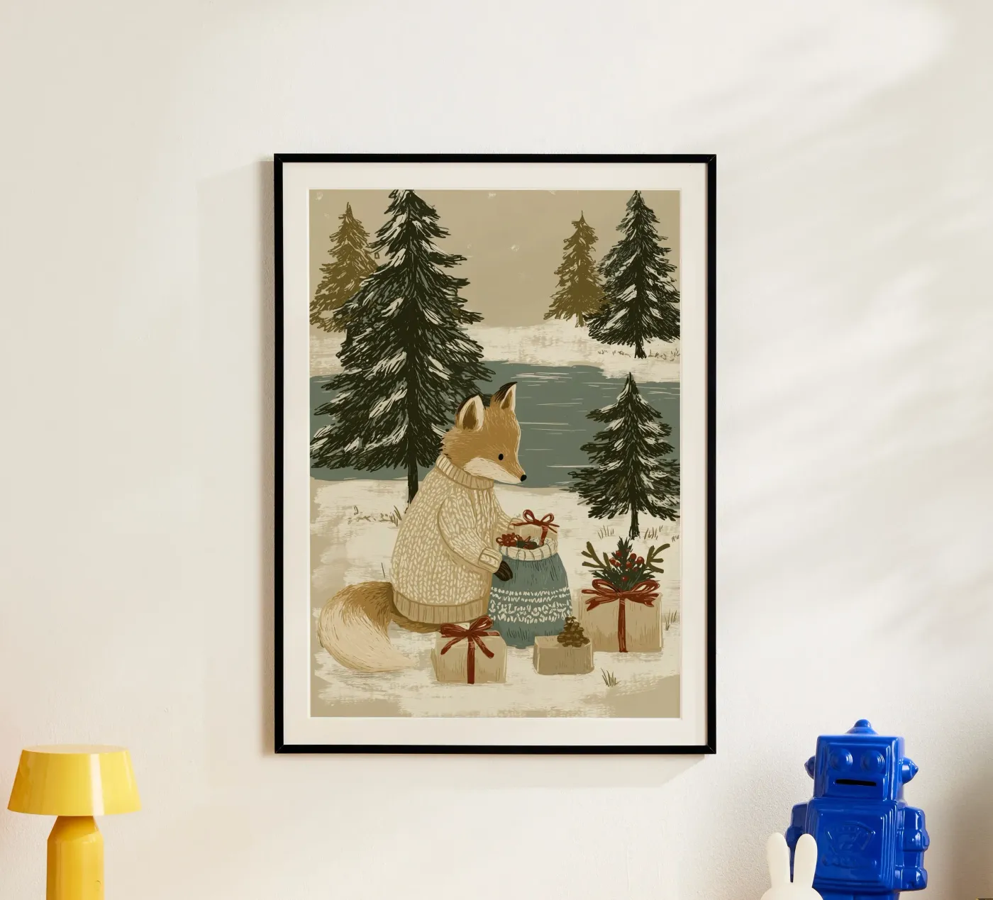 Weihnachtsfuchs Poster von Luna & Noctua