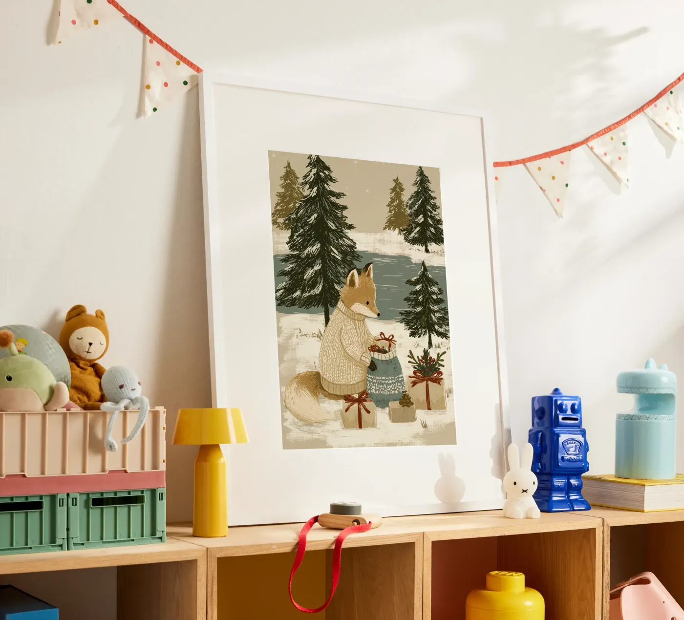 Weihnachtsfuchs Poster von Luna & Noctua