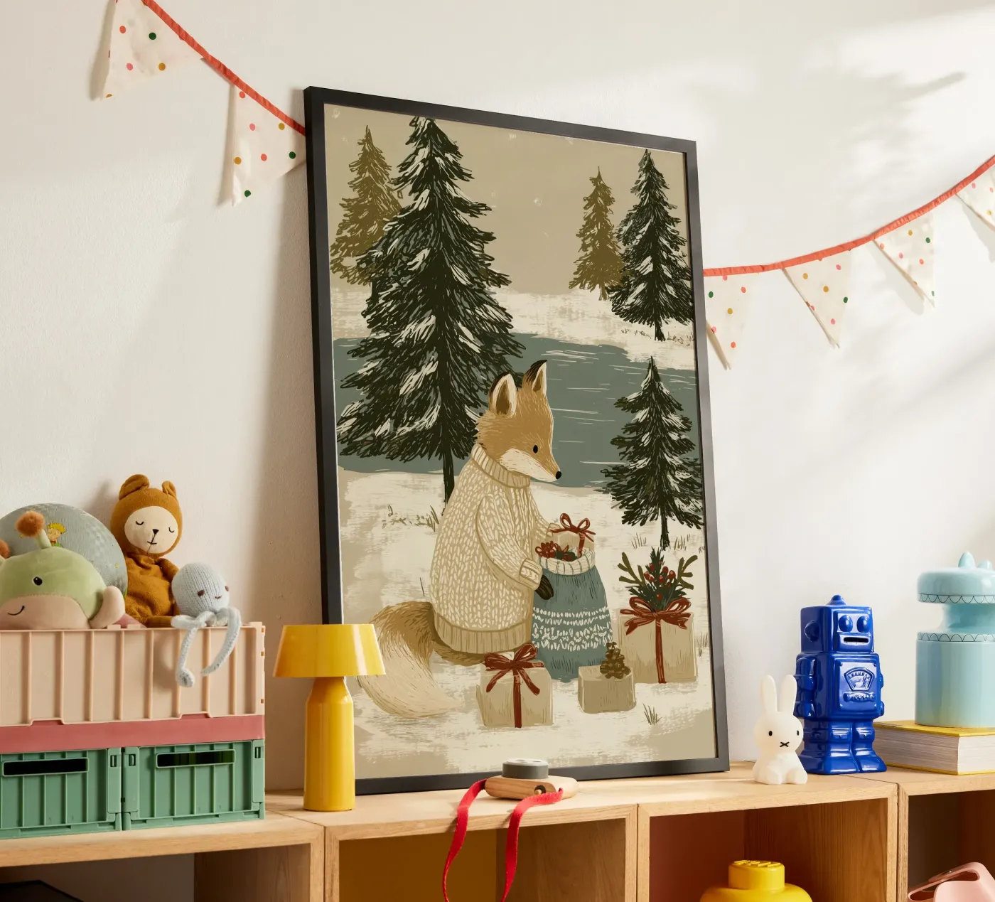 Weihnachtsfuchs Poster von Luna & Noctua