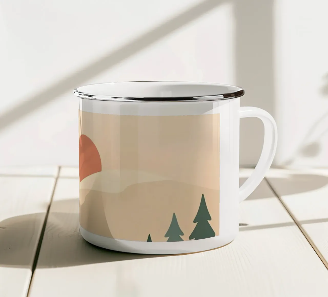 Serenità invernale scandinava tazza in smalto da Nordic Noel Studio