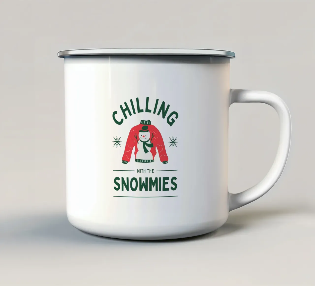 CHILLING WITH THE SNOWMIES tazza in smalto da Christmas Gift Shop