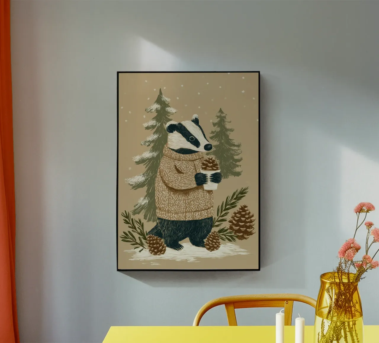 Winterdachs acryl van Luna & Noctua