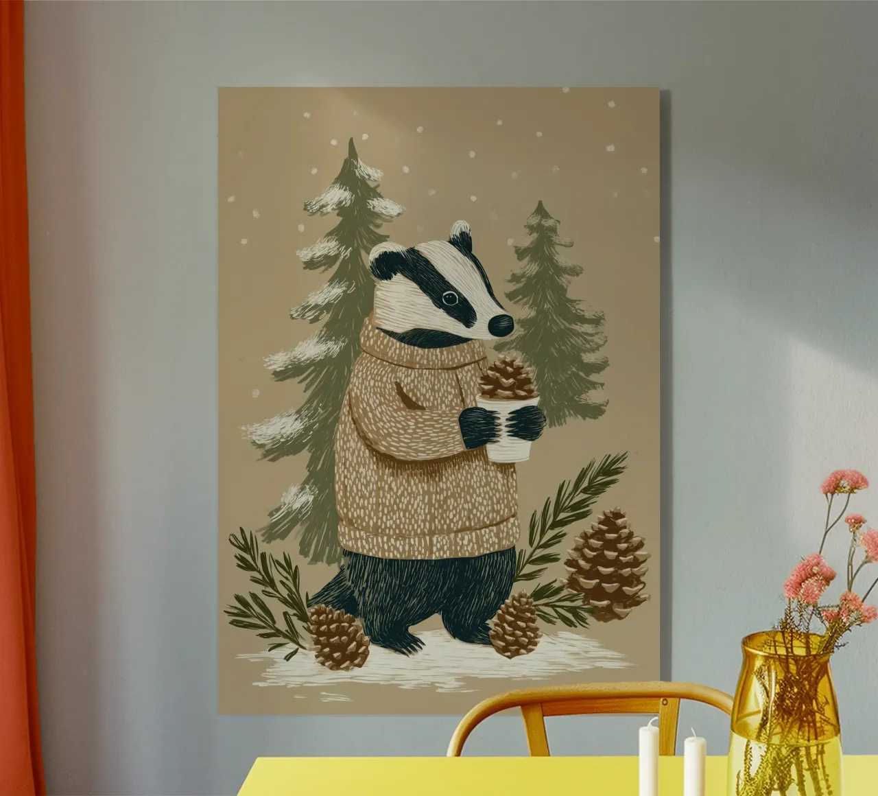 Winterdachs acryl van Luna & Noctua