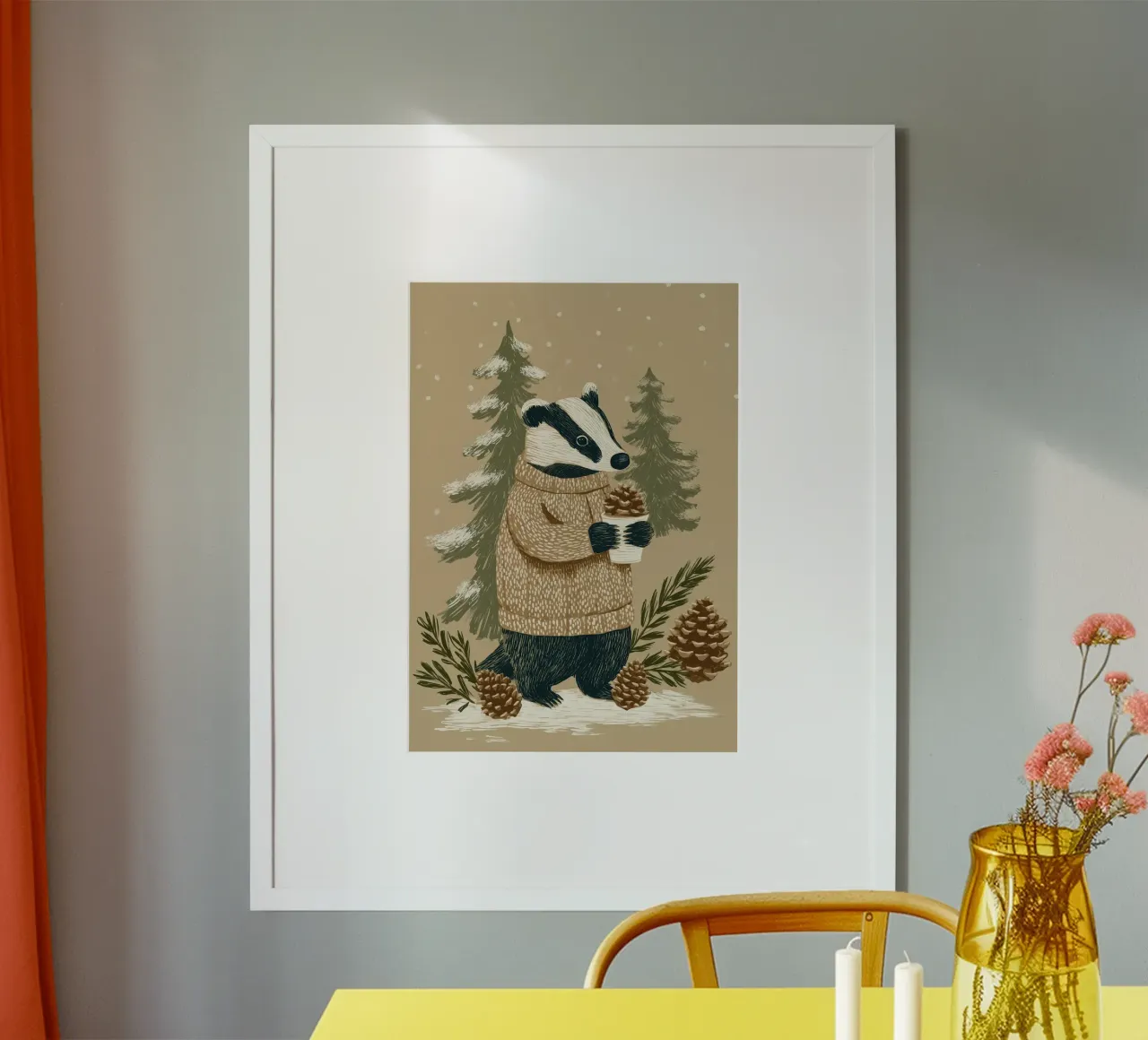 Winterdachs poster by Luna & Noctua