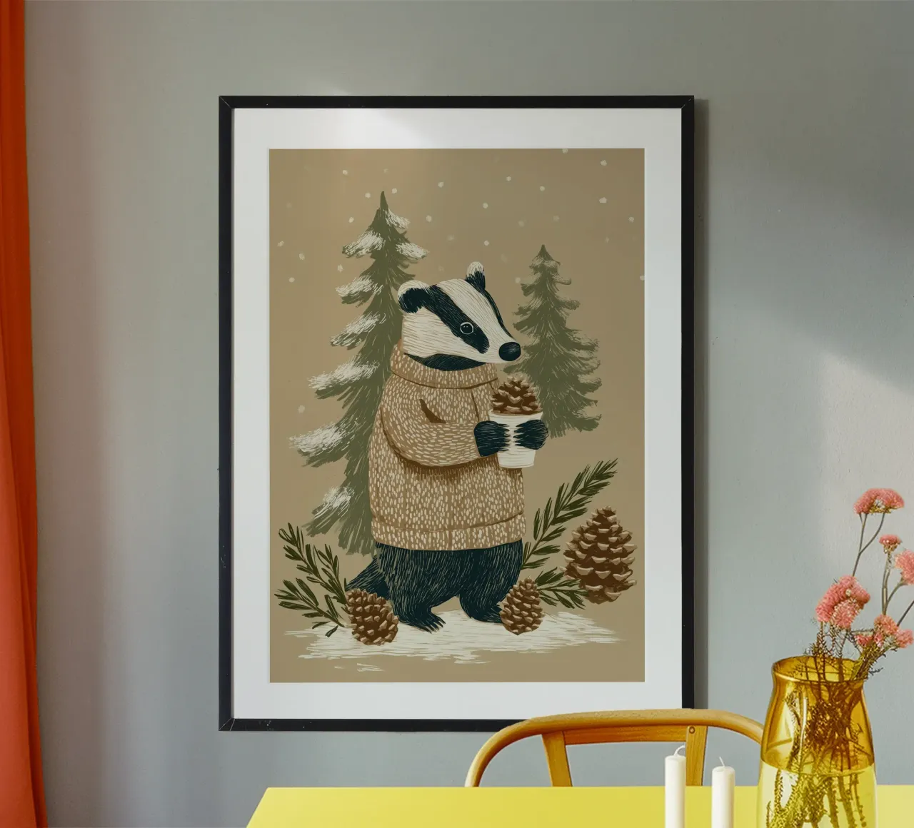 Winterdachs poster da Luna & Noctua