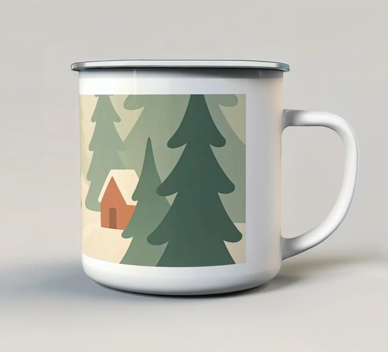 Accogliente sentiero nordico invernale tazza in smalto da Nordic Noel Studio