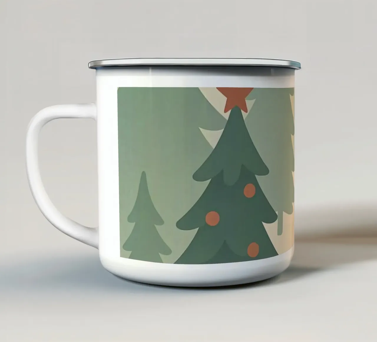 Accogliente sentiero nordico invernale tazza in smalto da Nordic Noel Studio