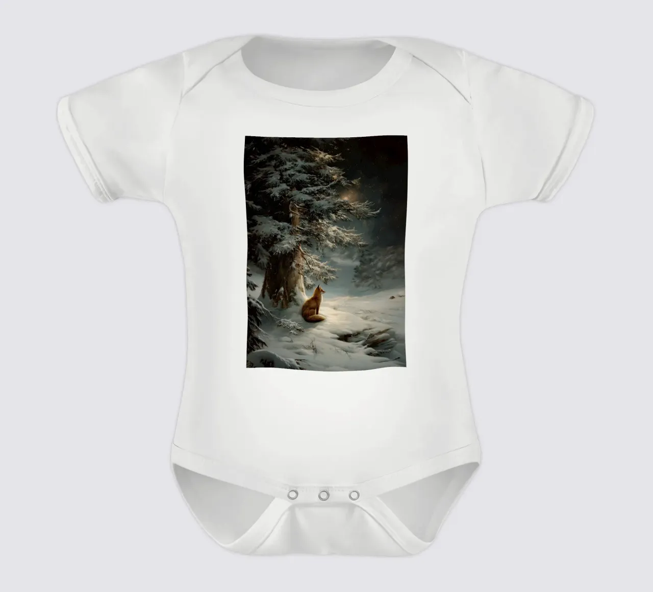 Winterfuchs babyrompertje korte mouwen van Luna & Noctua