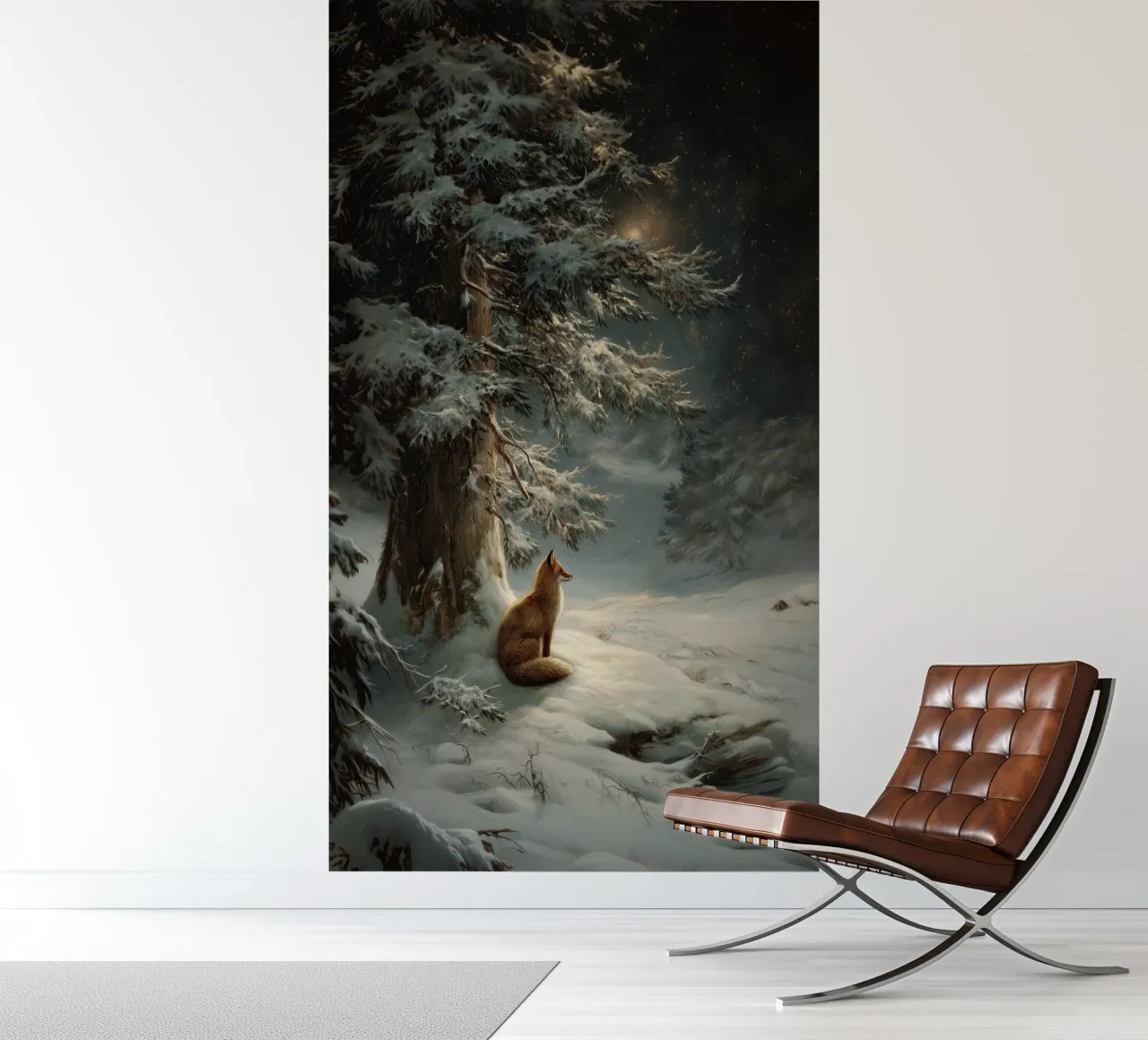 Winterfuchs fotobehang van Luna & Noctua