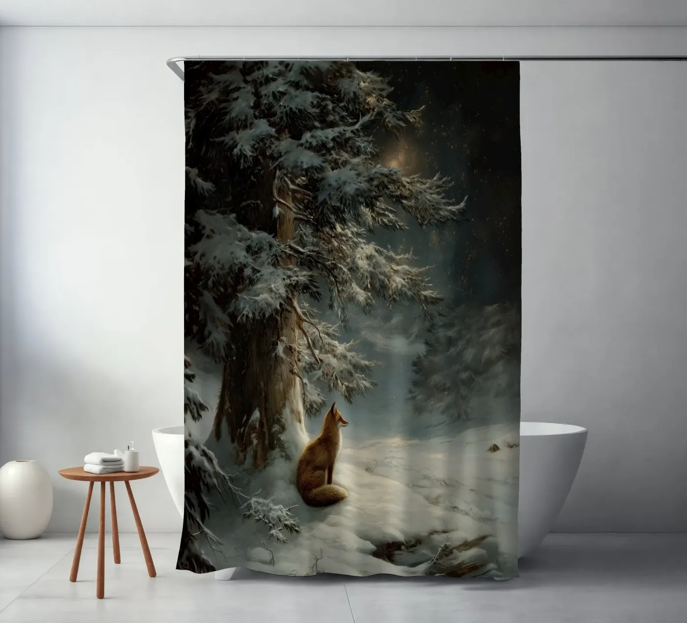 Winterfuchs Duschvorhang von Luna & Noctua