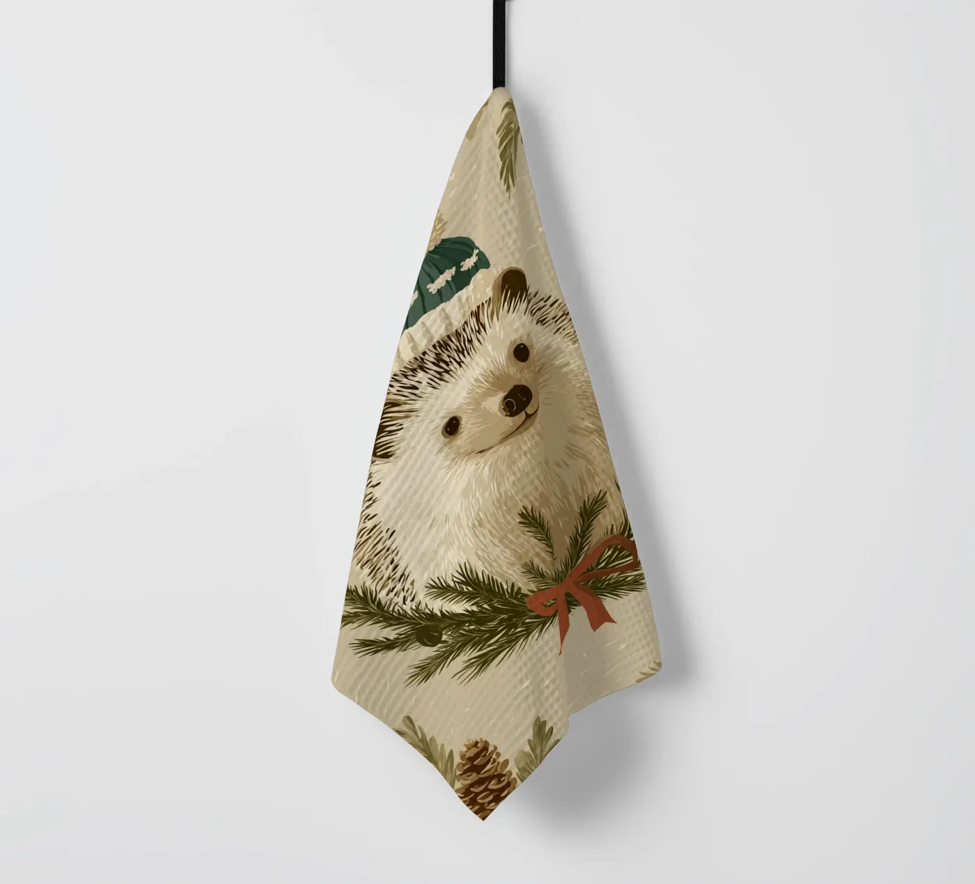 Winterigel tea towel by Luna & Noctua