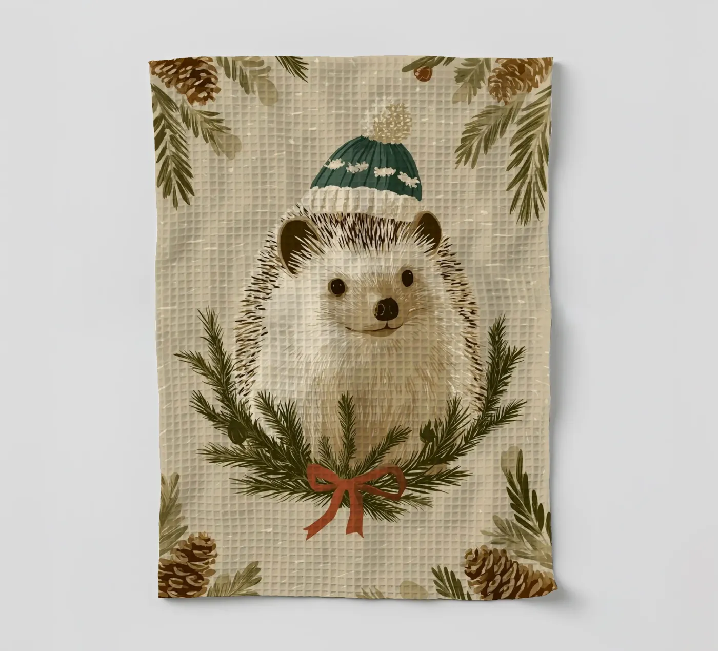 Winterigel tea towel by Luna & Noctua