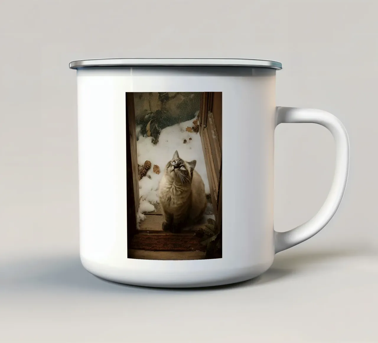 Winterkatze tazza in smalto da Luna & Noctua