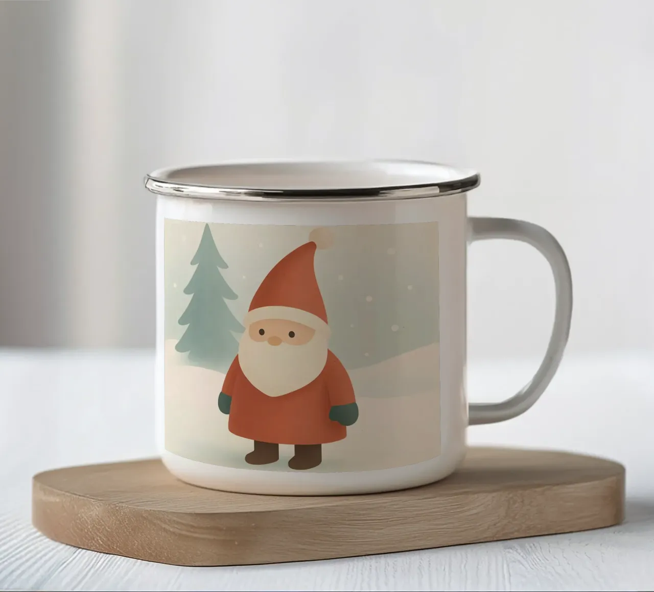 Charm scandinavo per Babbo Natale tazza in smalto da Nordic Noel Studio