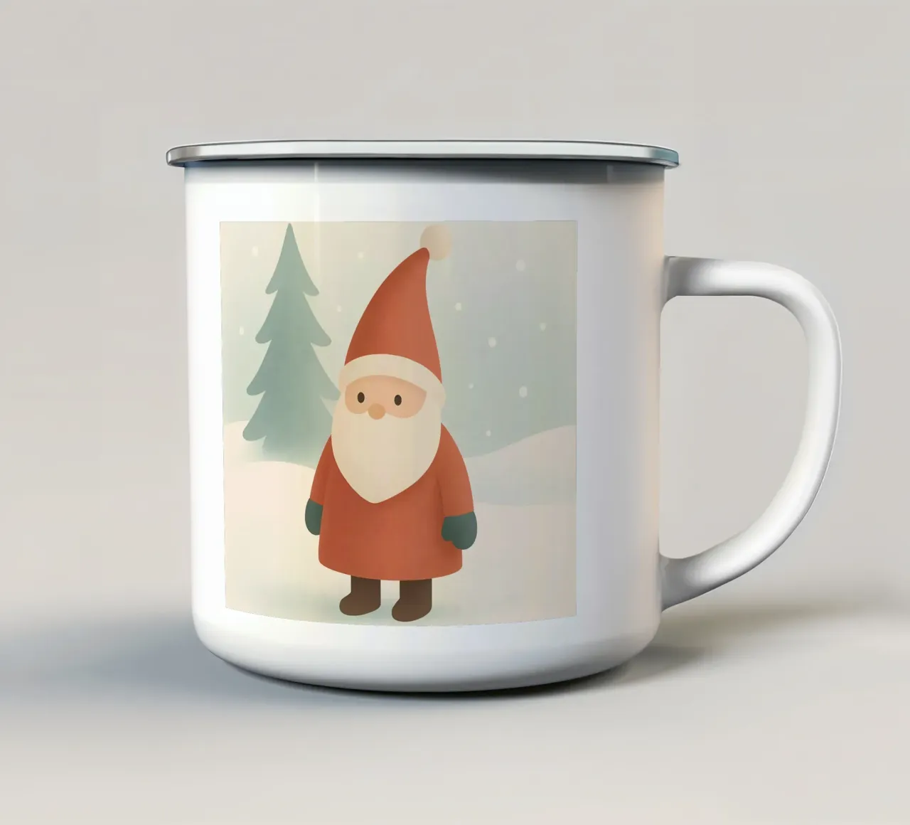 Charm scandinavo per Babbo Natale tazza in smalto da Nordic Noel Studio