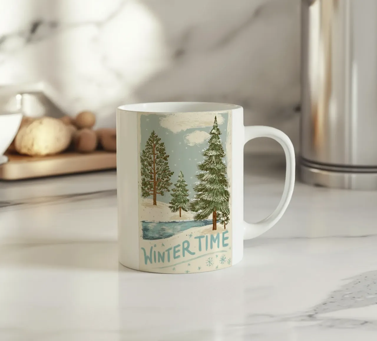 Wintertime ceramic mug by Luna & Noctua