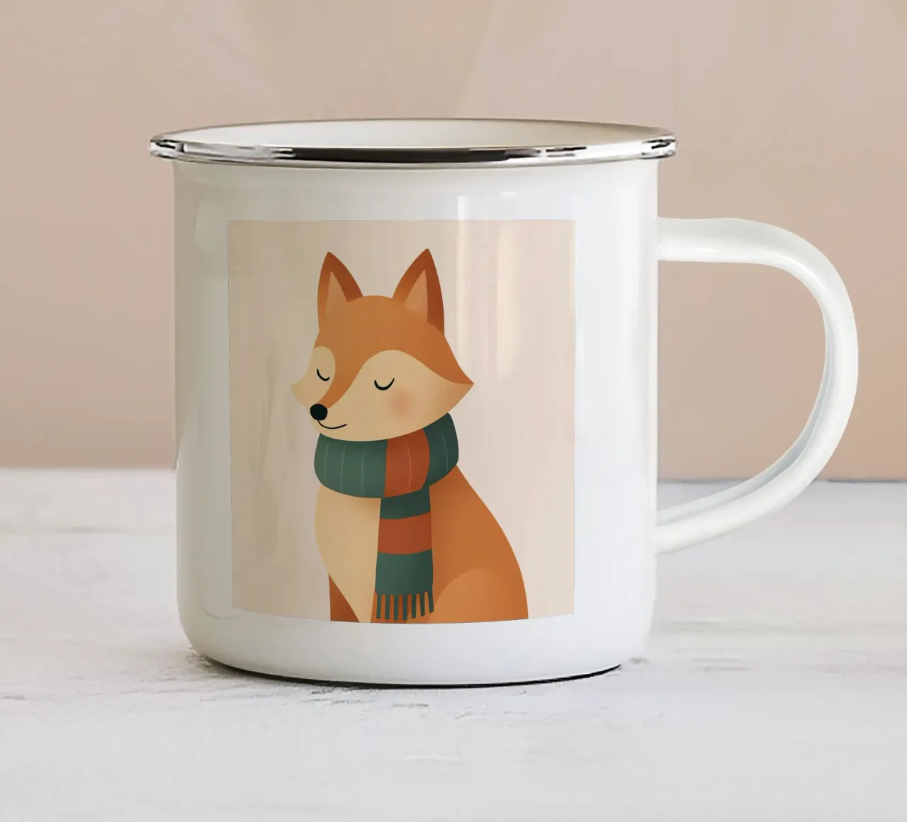 Volpe luminosa tazza in smalto da Nordic Noel Studio