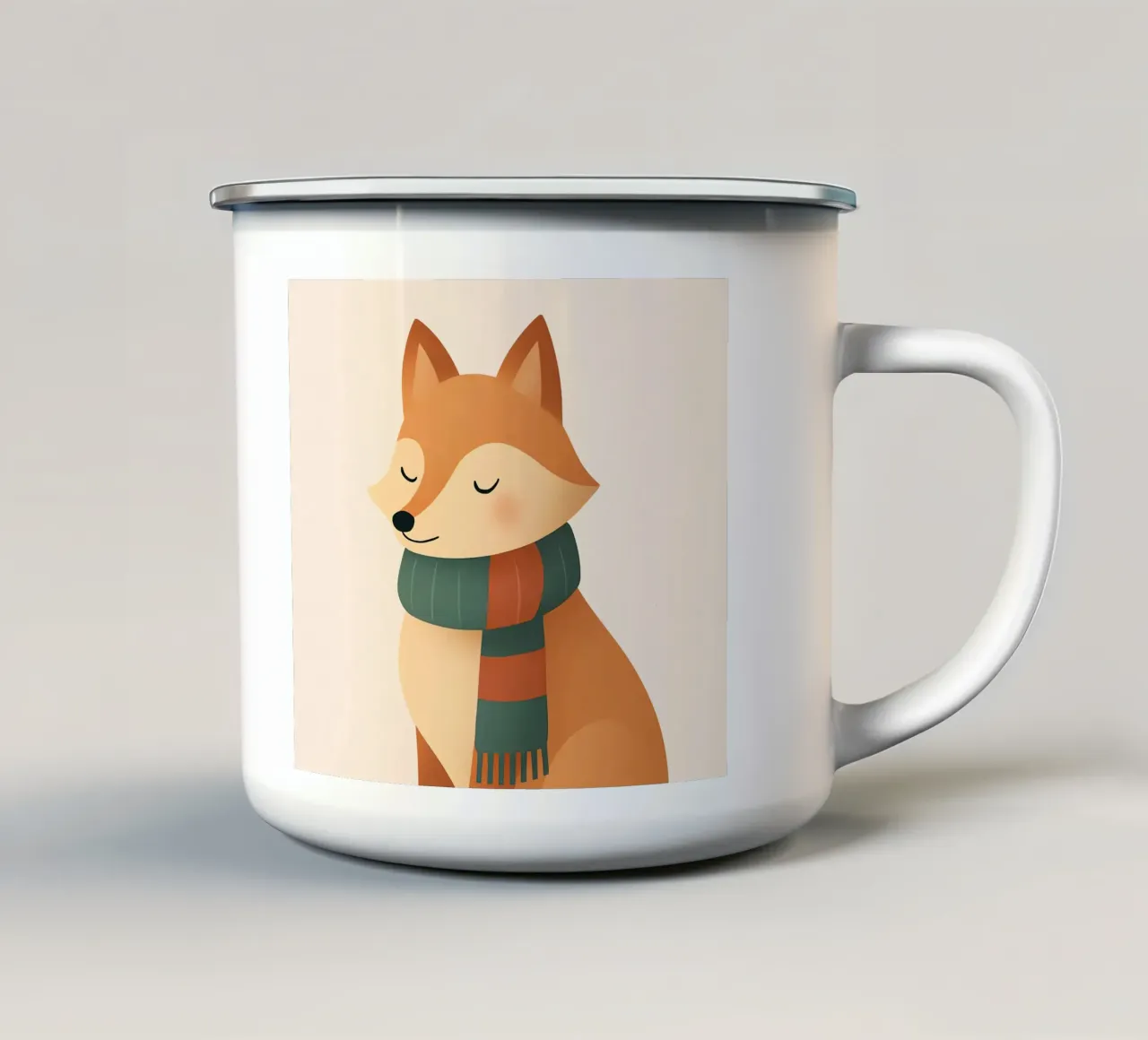 Volpe luminosa tazza in smalto da Nordic Noel Studio