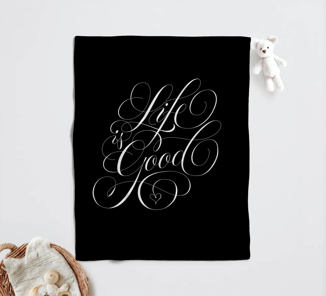 Life is good. Calligraphy. Aphorism. fleece blanket by CalliLetters