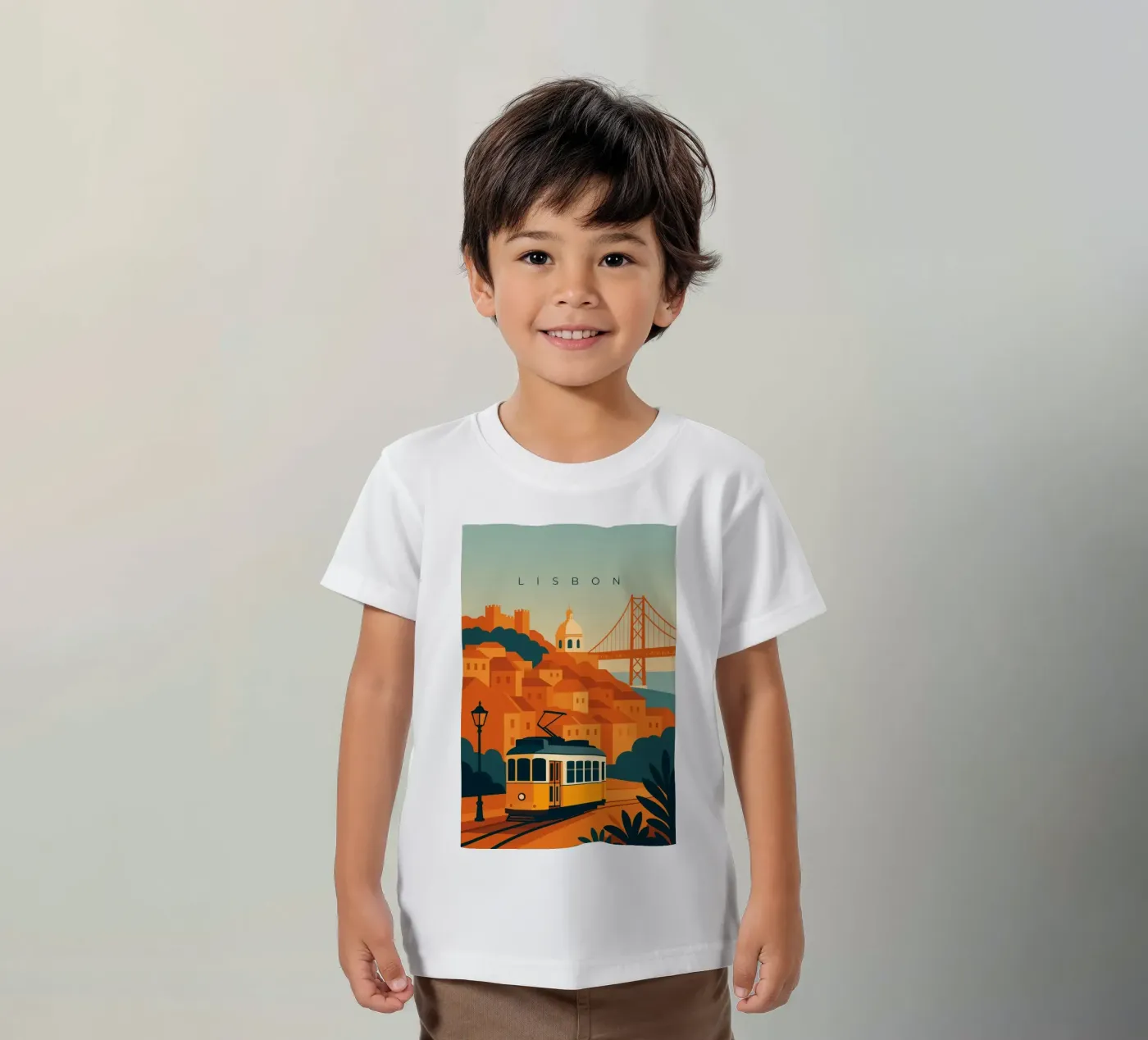 Lisbon t-shirt bambini da minimalist designs