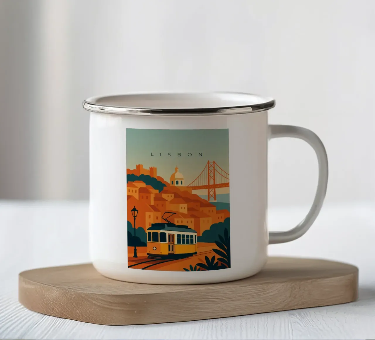 Lisbon tazza in smalto da minimalist designs