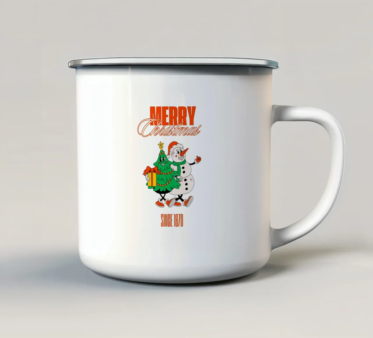 MERRY CHRISTMAS SINCE 1870 tazza in smalto da Christmas Gift Shop