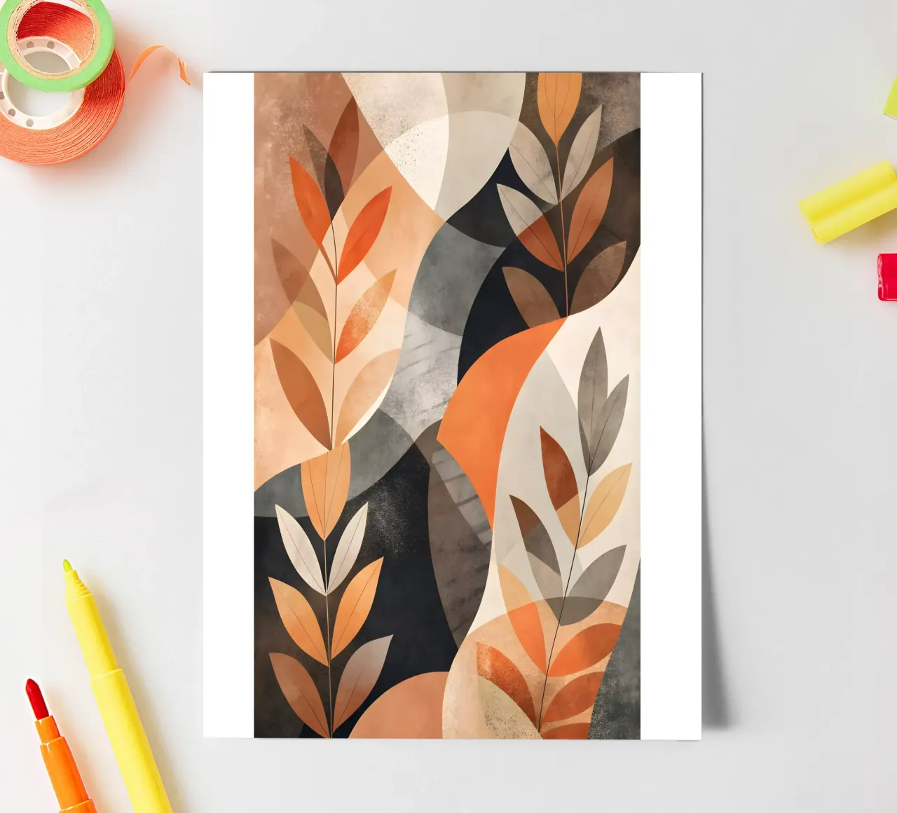 Herbstliche Abstraktion Stickerbogen von Artistic-shop