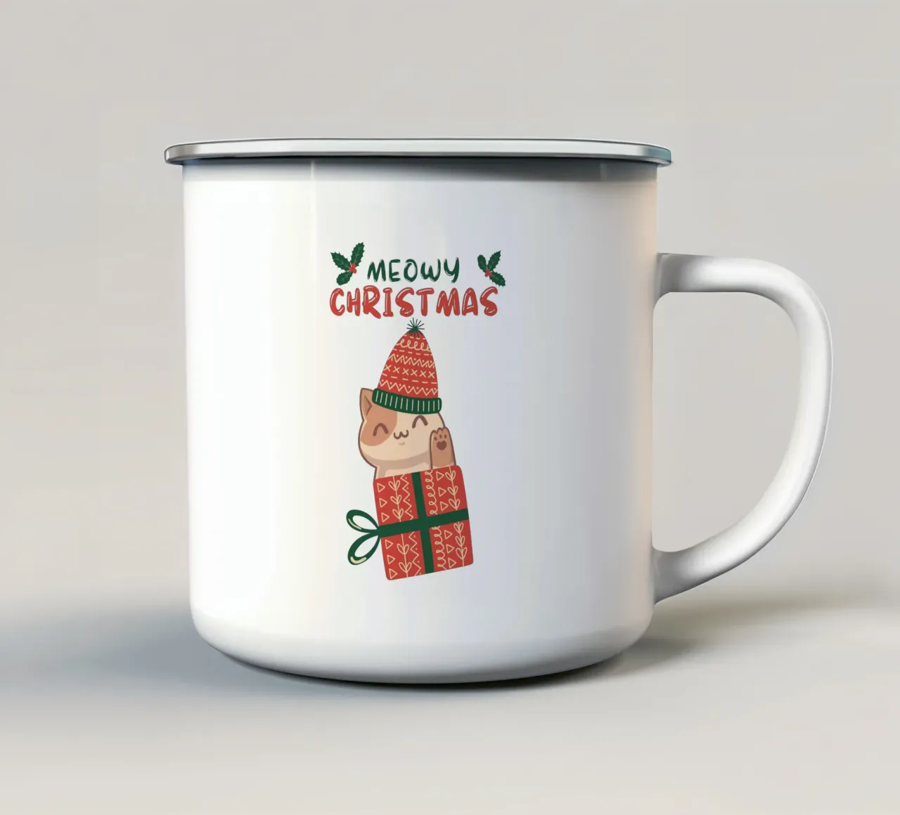 MEOWY CHRISTMAS tazza in smalto da Christmas Gift Shop