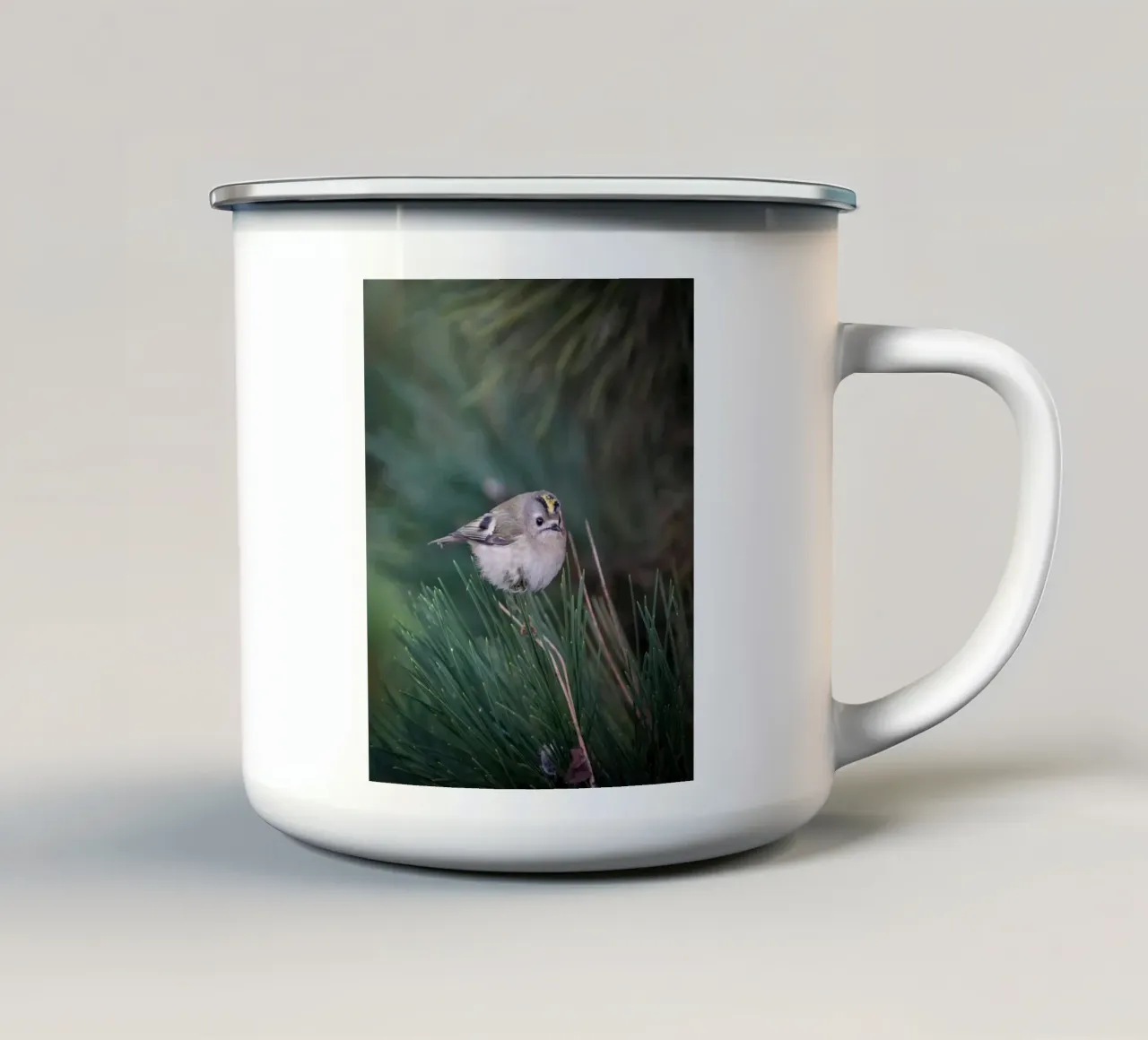 Goldcrest tazza in smalto da Tom's Wildlife