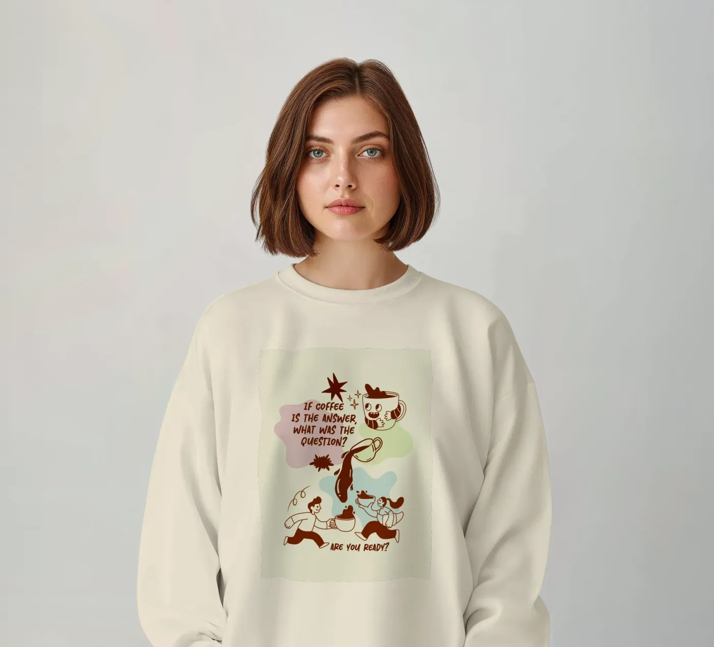If coffee is the answer sweatshirt by Taika Tori Art