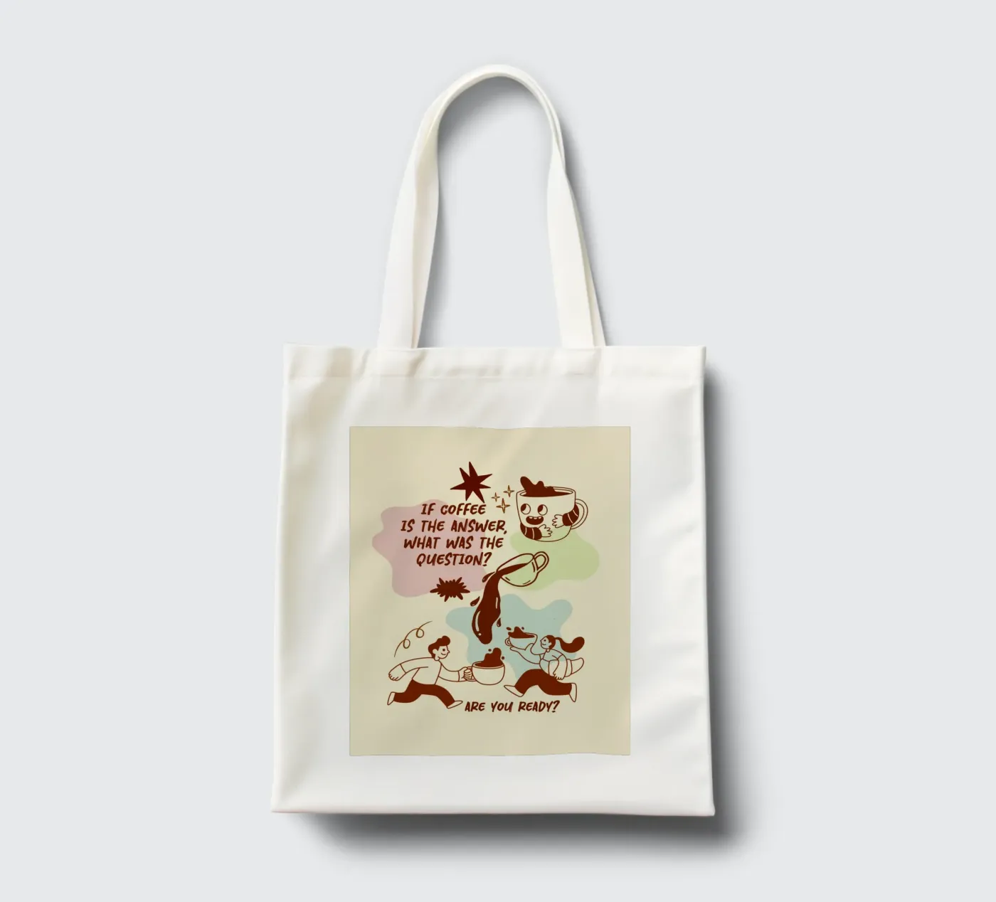 Se il caffè è la risposta borsa in juta da Taika Tori Art