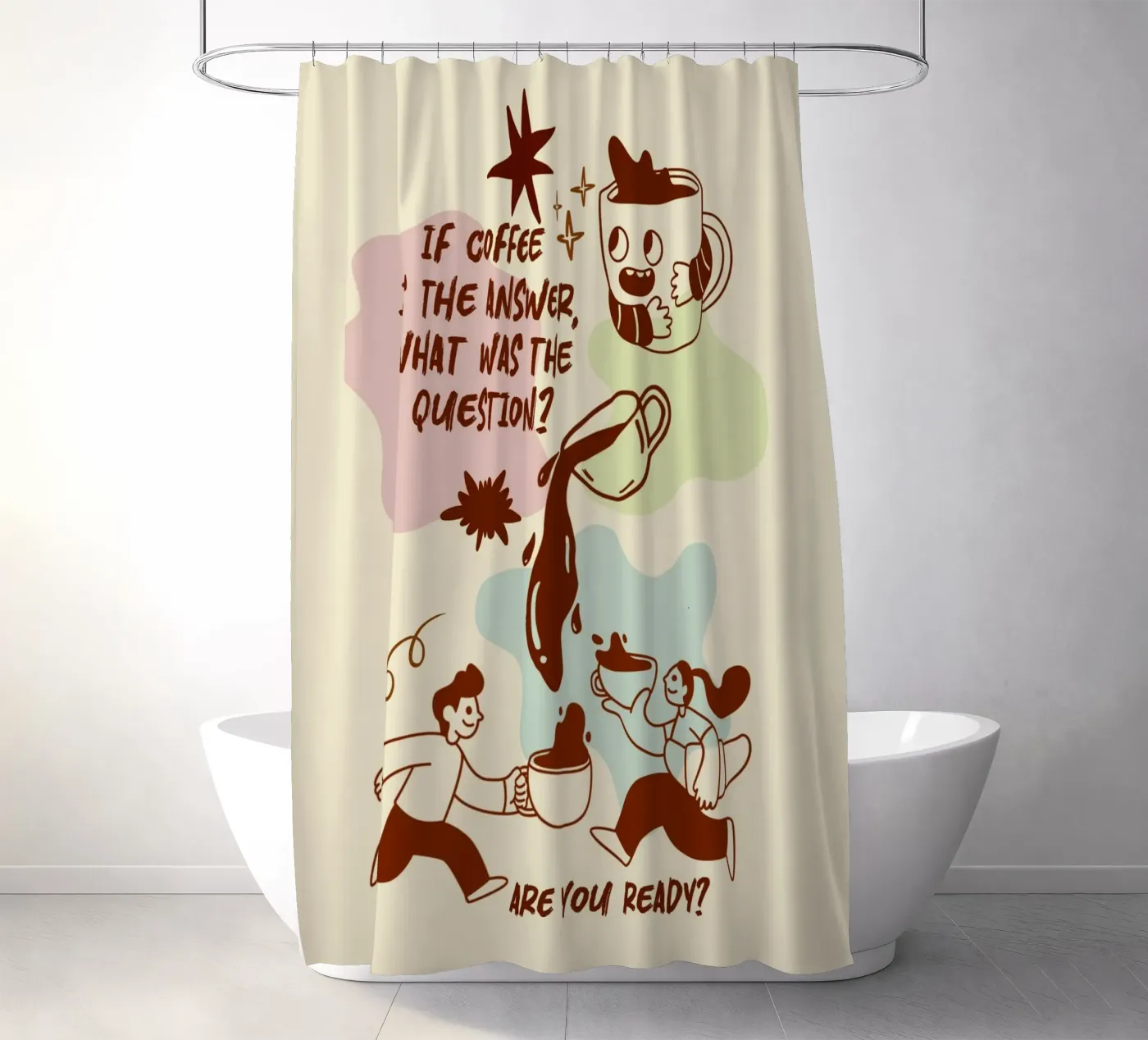 Se il caffè è la risposta tenda da doccia da Taika Tori Art