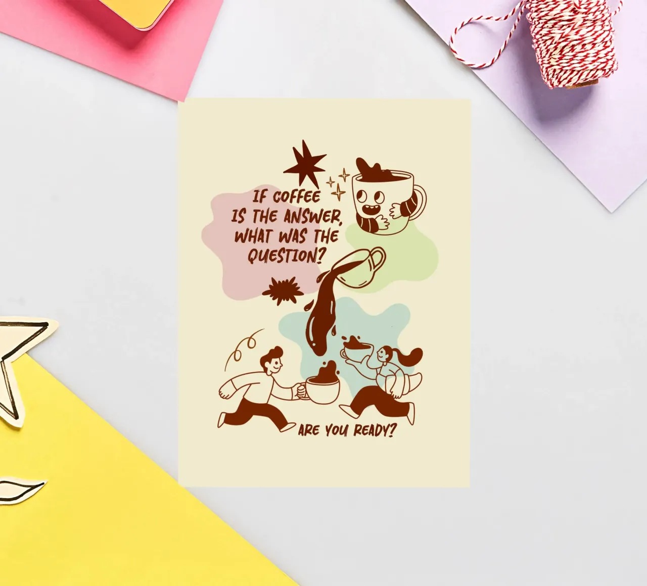 Se il caffè è la risposta adesivo da Taika Tori Art