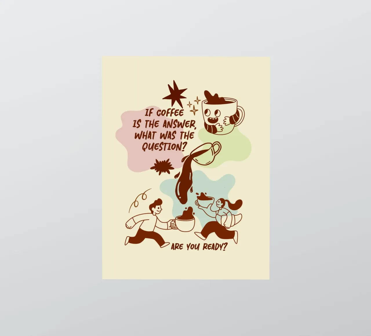 Se il caffè è la risposta adesivo da Taika Tori Art