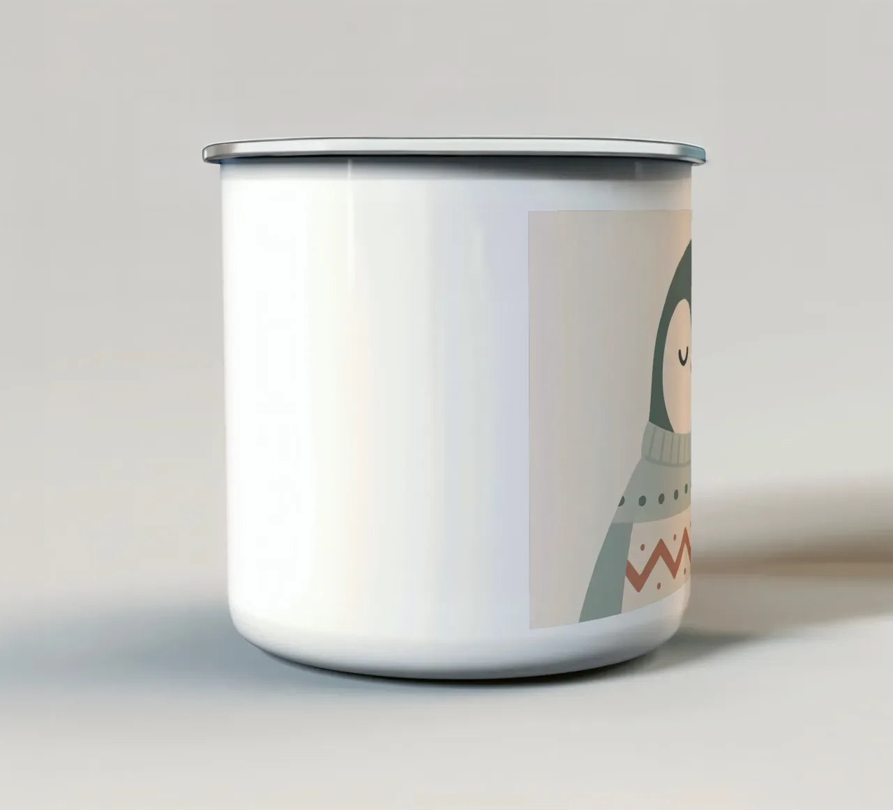 Pinguino accogliente 1 tazza in smalto da Nordic Noel Studio