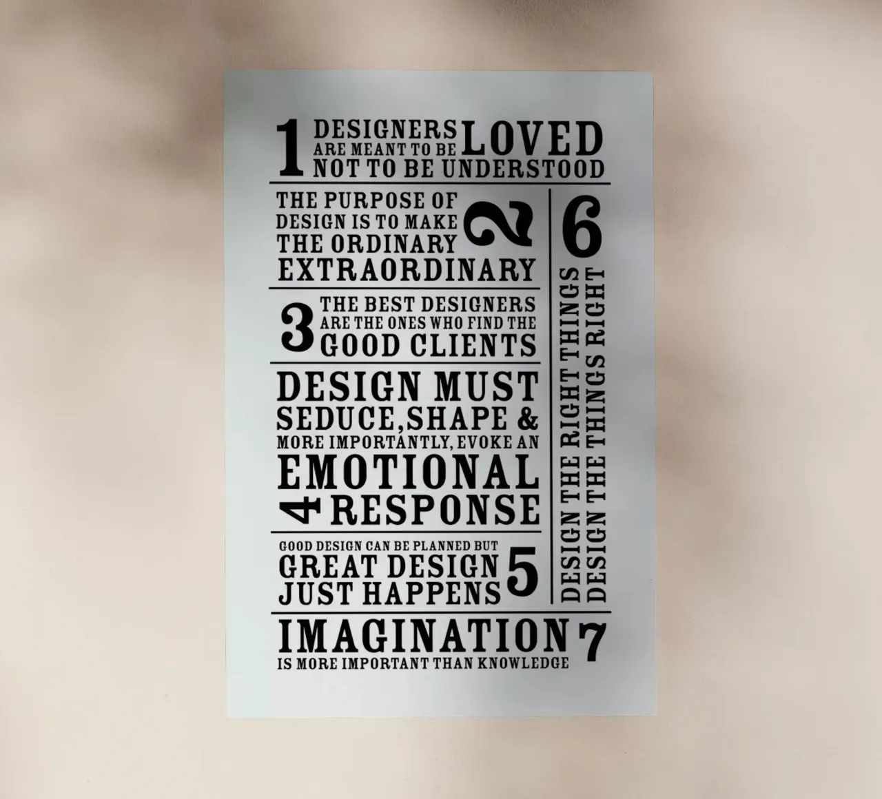 7 Rules pellicola backlit da Mr Cup