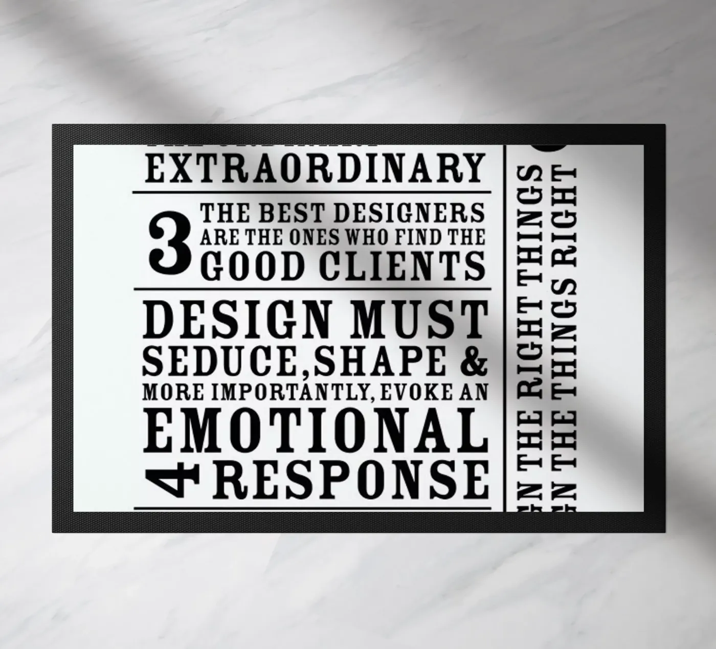 7 Rules doormat by Mr Cup