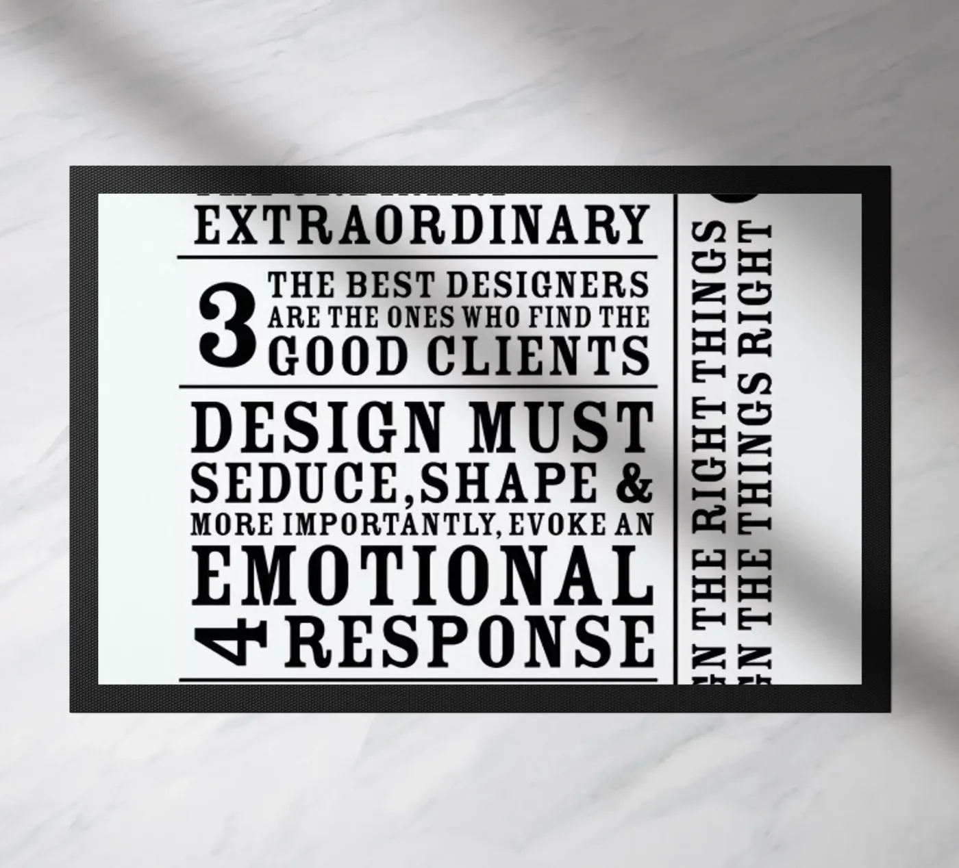 7 Rules doormat by Mr Cup