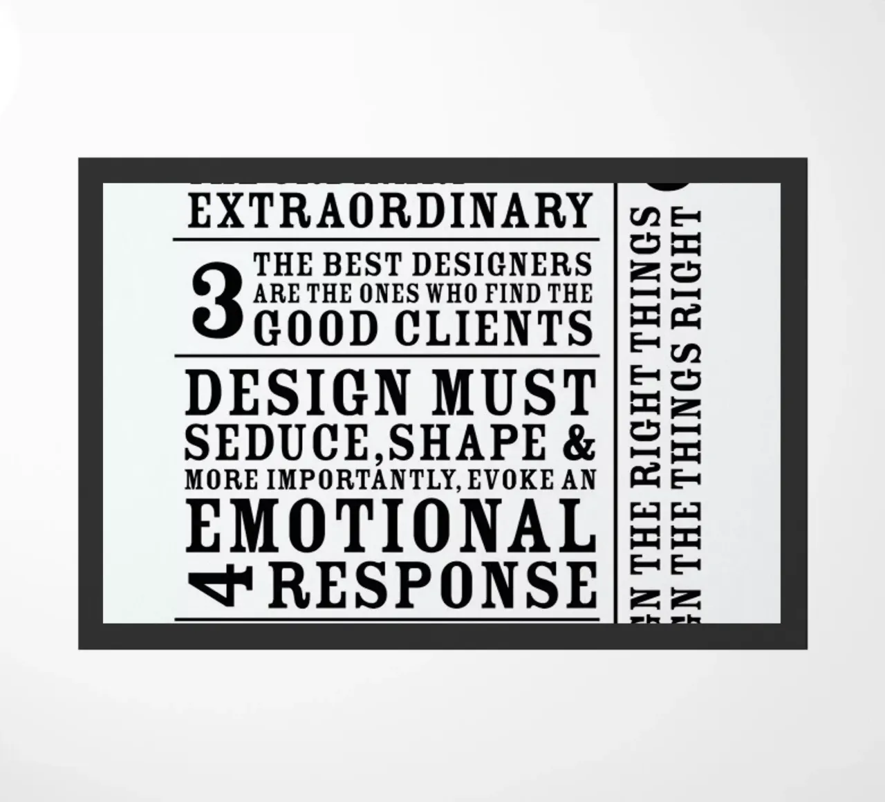 7 Rules doormat by Mr Cup