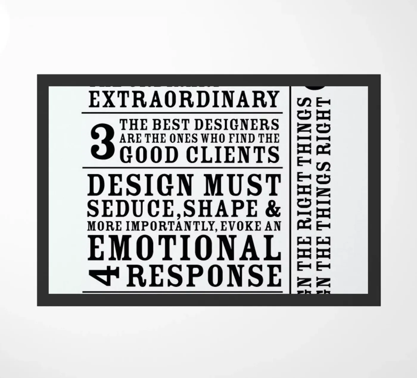 7 Rules doormat by Mr Cup