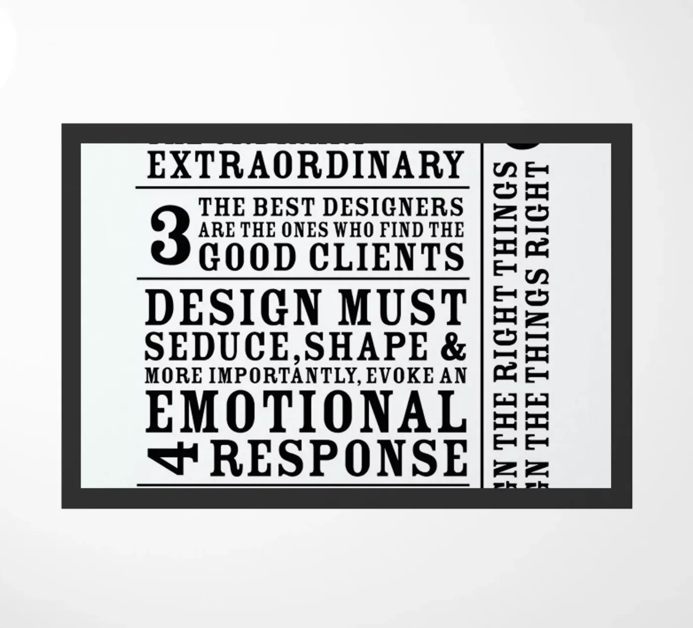 7 Rules doormat by Mr Cup