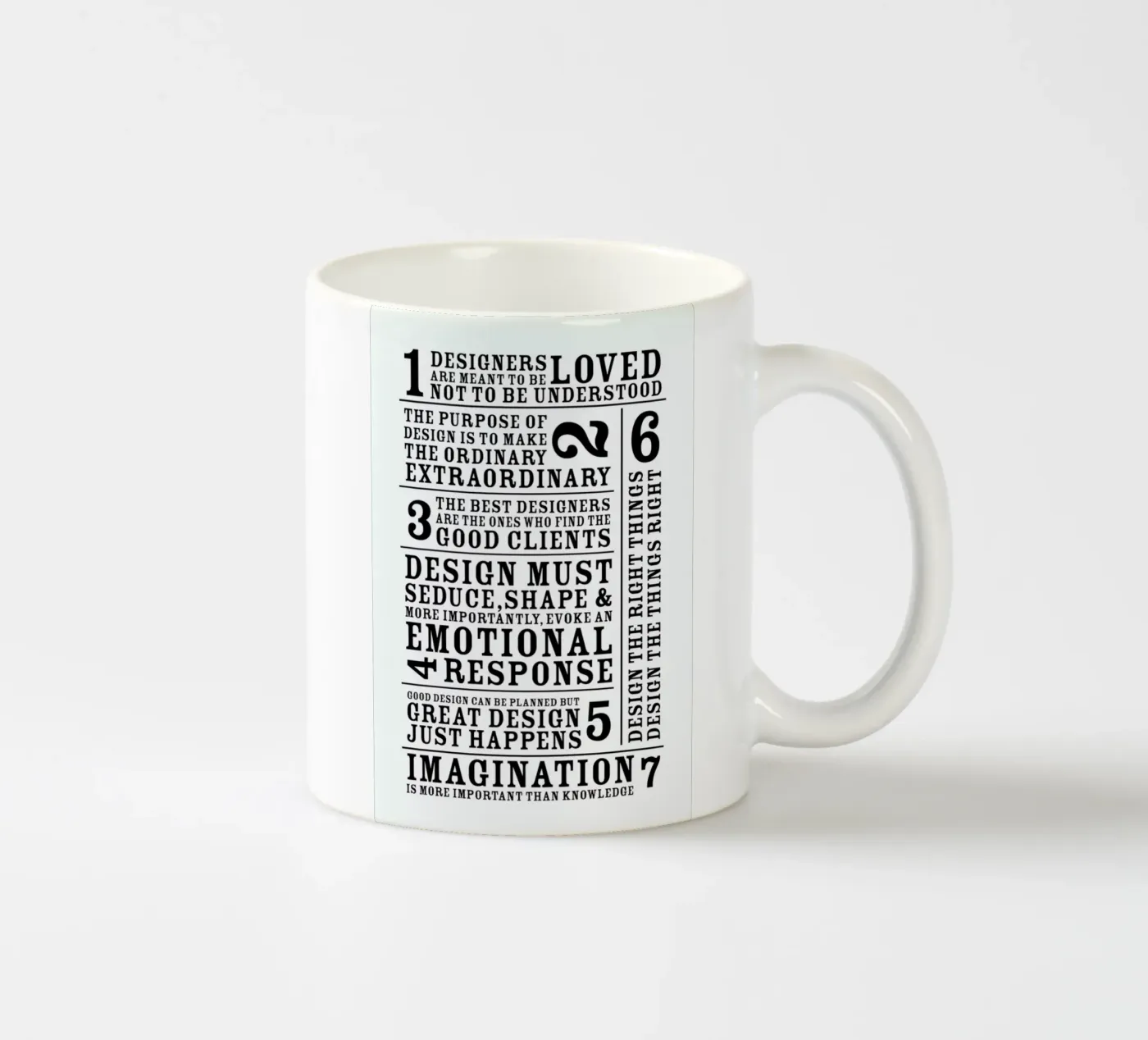 7 Rules ceramic mug by Mr Cup