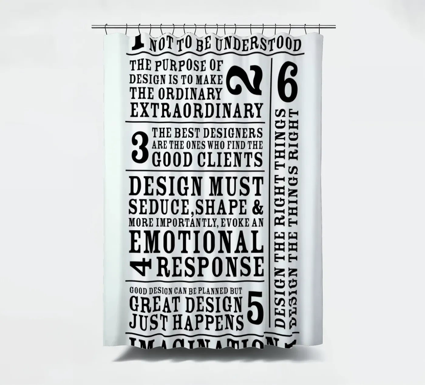 7 Rules douchegordijn van Mr Cup