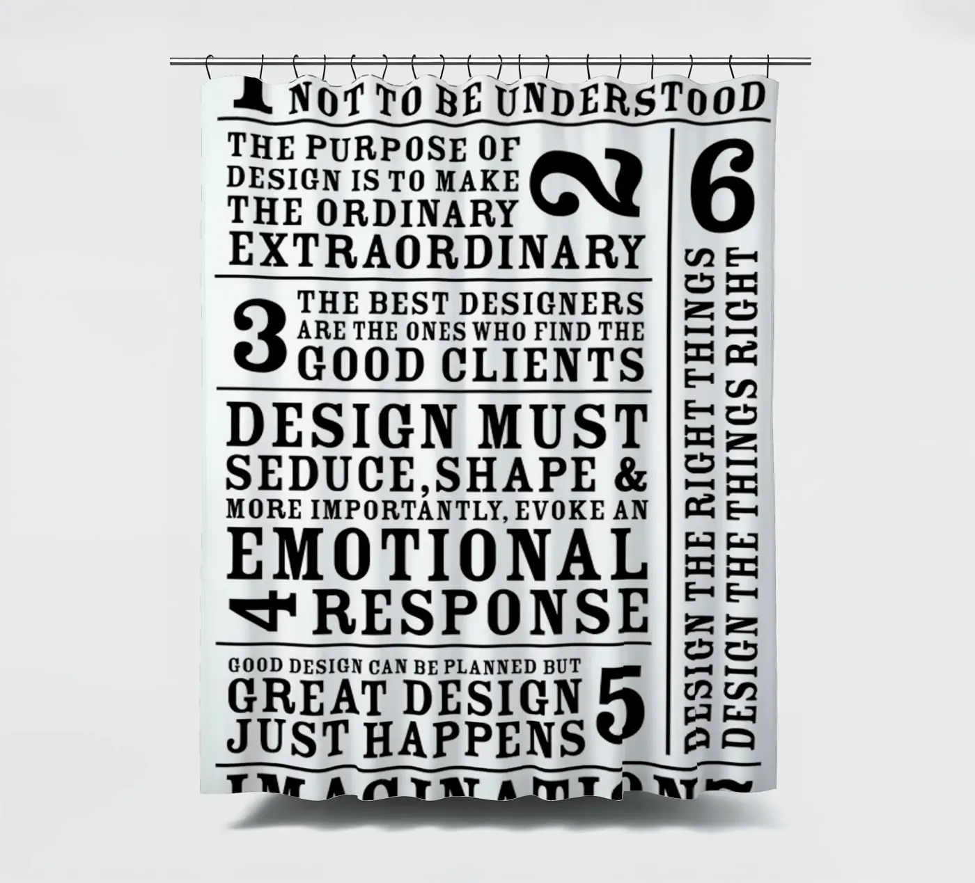7 Rules douchegordijn van Mr Cup