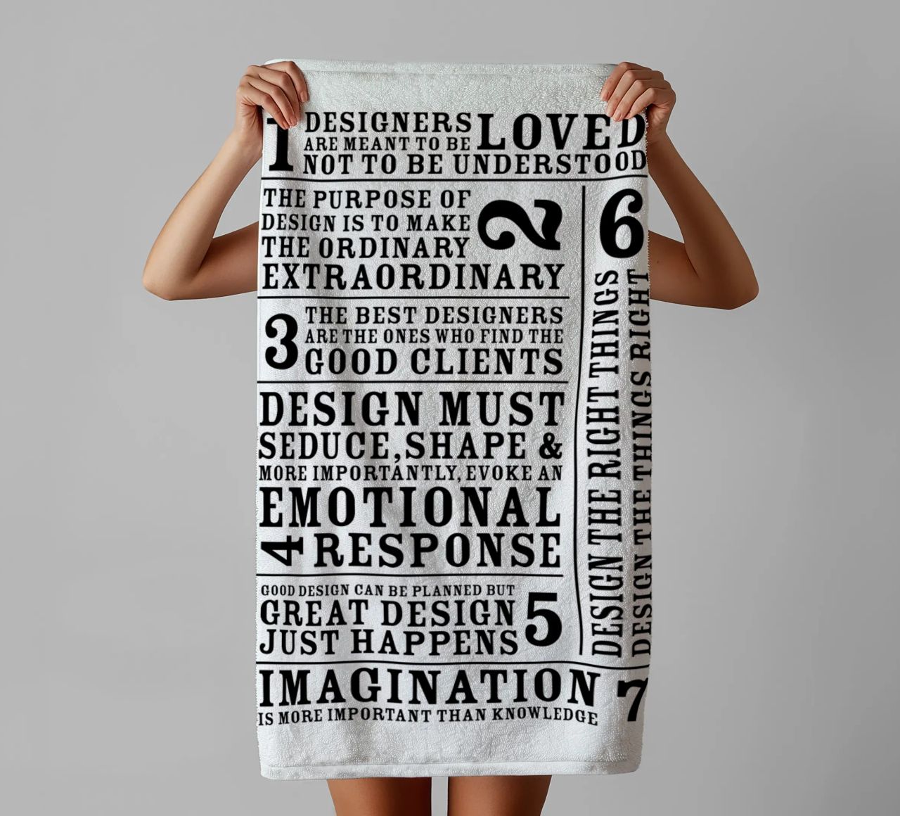 7 Rules serviette de bain de Mr Cup