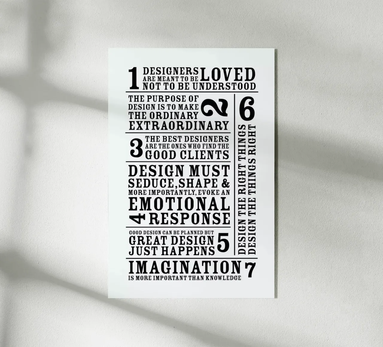 7 Rules plexiglass da Mr Cup